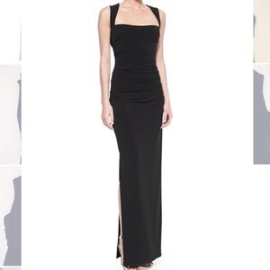 Laundry by Shelli Segal Cross-Back Ruched Gown
